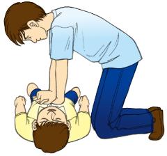 Diagram of chest compressions