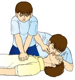 Repetition diagram of chest compressions and artificial respiration