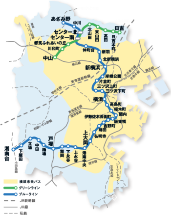 Yokohama Municipal Transportation Area Map